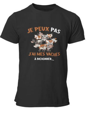 T-shirt je peux pas j'ai mes vaches à bichonner - Lafourgoneta