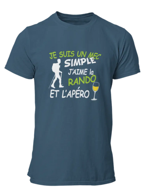 T-shirt Je suis un mec simple j'aime la rando et l'apéro - Lafourgoneta