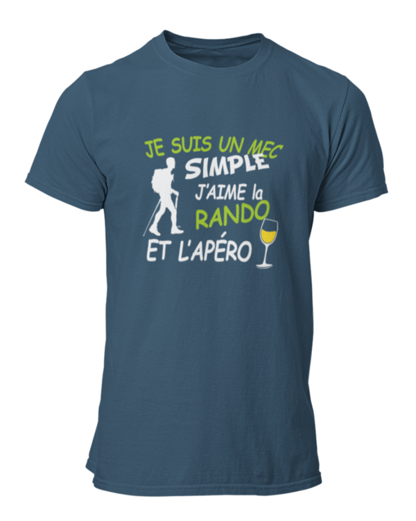 T-shirt Je suis un mec simple j'aime la rando et l'apéro