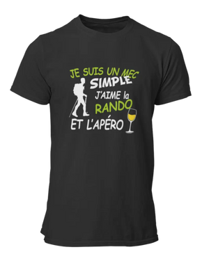 T-shirt Je suis un mec simple j'aime la rando et l'apéro - Lafourgoneta