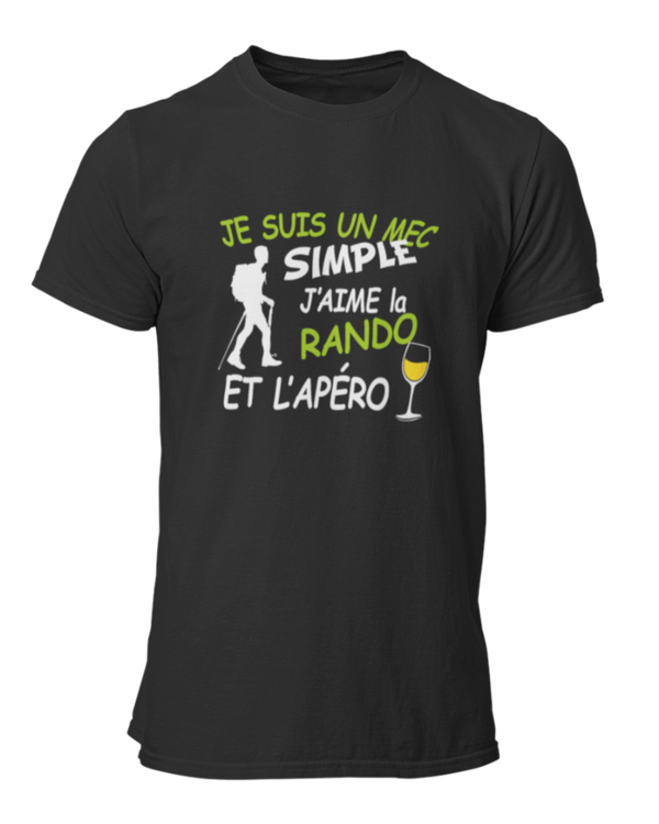 T-shirt Je suis un mec simple j'aime la rando et l'apéro