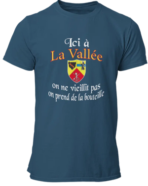 T-shirt ici à La Vallée on ne vieillit pas on prend de la bouteille La Fourgoneta
