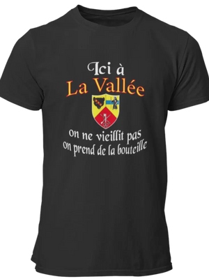 T-shirt ici à La Vallée on ne vieillit pas on prend de la bouteille La Fourgoneta
