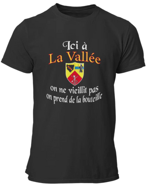 T-shirt ici à La Vallée on ne vieillit pas on prend de la bouteille La Fourgoneta