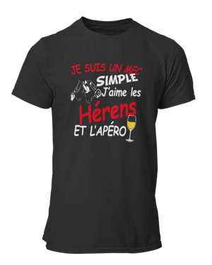 T-shirt Je suis un mec simple j'aime les hérens et l'apéro - Lafourgoneta