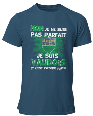 T-shirt NON je ne suis pas parfait je suis vaudois et c'est presque pareil La Fourgoneta