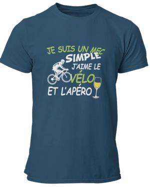 T-shirt Je suis un mec simple j'aime le vélo et l'apéro La Fourgoneta