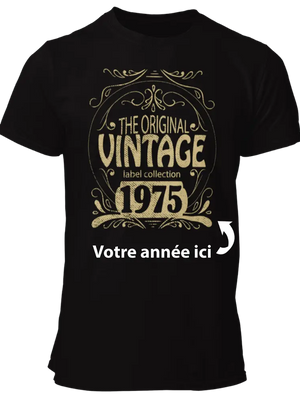 T-shirt Année de naissance, vintage label collection La Fourgoneta