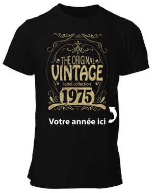 T-shirt Année de naissance, vintage label collection La Fourgoneta